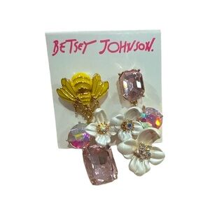 Betsey Johnson Mismatch Bee Cluster Earrings